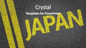  Presentation with japan - Presentation having spritual - japan written on the road background and a dark gray colored foreground