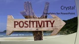  Presentation with positivity - Audience pleasing presentation theme consisting of spritual - positivity wooden sign backdrop and a ocean colored foreground