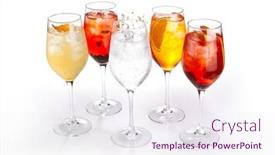  Presentation with coconut drinks - Colorful slide set enhanced with spritz-fruit-cocktails-alcohol-soft backdrop and a sky blue colored foreground