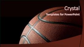  Presentation with brand - Slides featuring sprots - brand new basketball on black background and a wine colored foreground