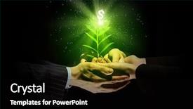  Presentation with sprout - Slide deck consisting of sprout in human hands money background and a black colored foreground