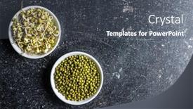  Presentation with beans - Colorful slide set enhanced with sprouted-green-mung-beans backdrop and a dark gray colored foreground