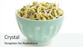  Presentation with coffee beans on a white - Slides with sprouted mung beans in bowl background and a soft green colored foreground