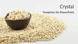  Presentation with healthy diet organic food - Slide set featuring sprouting - sprouts of green buckwheat background and a white colored foreground
