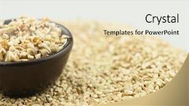  Presentation with vegan vegetarian diet - Cool new slide deck with sprouting - sprouts of green buckwheat backdrop and a white colored foreground