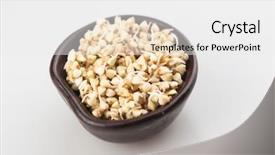  Presentation with healthy diet organic food - PPT theme consisting of sprouting - sprouts of green buckwheat background and a  colored foreground