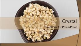  Presentation with vegan vegetarian diet - Colorful PPT theme enhanced with sprouting - sprouts of green buckwheat backdrop and a  colored foreground