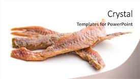  Presentation with oil - Slide set enhanced with sprtts - anchovy fillets in oil isolated background and a white colored foreground