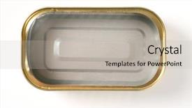  Presentation with sardines - PPT theme enhanced with sprtts - empty tin of sardines background and a soft green colored foreground