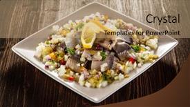  Presentation with vegetables - Presentation featuring sprtts - marinated herring and vegetables background and a  colored foreground