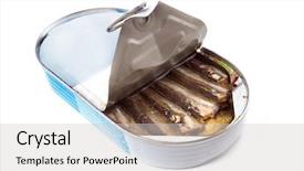  Presentation with pink and blue acrylic smoke white - Amazing theme having sprtts - open can of smoked sprats backdrop and a  colored foreground