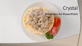  Presentation with rice - Beautiful PPT theme featuring sprtts - slices of puffed rice bread backdrop and a light gray colored foreground