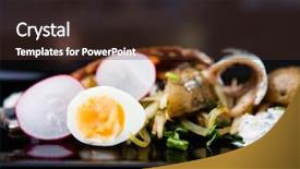  Presentation with eggs egg carton egg box - Audience pleasing slides consisting of sprtts - sprat salad with quail eggs backdrop and a  colored foreground