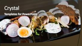  Presentation with eggs egg carton egg box - Amazing PPT theme having sprtts - sprat salad with quail eggs backdrop and a  colored foreground