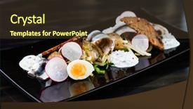  Presentation with eggs egg carton egg box - Slide deck having sprtts - sprat salad with quail eggs background and a tawny brown colored foreground