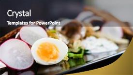  Presentation with quail - Beautiful presentation theme featuring sprtts - sprat salad with quail eggs backdrop and a  colored foreground