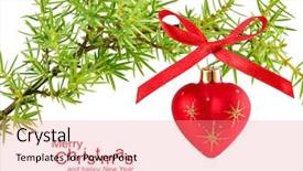  Presentation with christmas balls disco ball - Cool new presentation theme with spruce branch with christmas ball backdrop and a  colored foreground