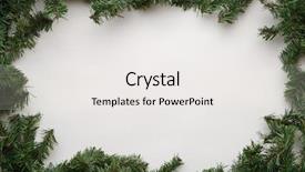  Presentation with spruce - PPT theme with spruce branches on white background background and a white colored foreground