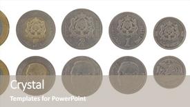  Presentation with king - Slide set featuring sputnik - moroccan dirham coins depicting king background and a gray colored foreground
