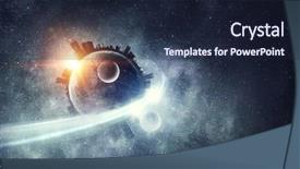  Presentation with rocket - Colorful slide set enhanced with sputnik - rocket flying in space mixed backdrop and a wine colored foreground