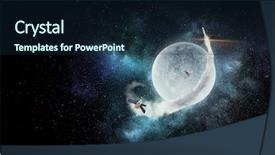  Presentation with rocket - Presentation consisting of sputnik - rocket flying in space mixed background and a navy blue colored foreground