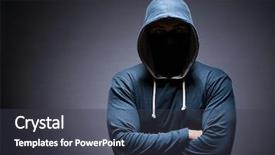 Presentation with room - Colorful presentation enhanced with spy - man wearing hood in dark backdrop and a dark gray colored foreground