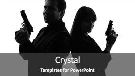  Presentation with secret agent - Slide set with spy - one caucasian man detective secret background and a dark gray colored foreground