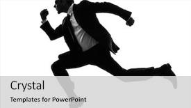  Presentation with secret - Beautiful presentation featuring spy - one caucasian man running secret backdrop and a light gray colored foreground