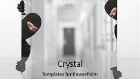  Presentation with people grief and mourning concept - PPT theme having spy - people criminal concept - robber background and a light gray colored foreground