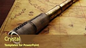  Presentation with old map - Cool new PPT theme with spyglass on the old map backdrop and a tawny brown colored foreground