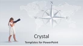  Presentation with compass map - Theme having spyglass to map and compass background and a white colored foreground