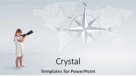  Presentation with compass map - Colorful PPT theme enhanced with spyglass to map and compass backdrop and a white colored foreground