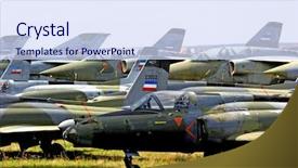  Presentation with fighter planes - Slide set consisting of squadron - abandoned jet fighter planes background and a sky blue colored foreground