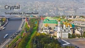  Presentation with russia - Theme featuring red square - moscow kremlin - russia background and a light gray colored foreground