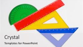  Presentation with pupil - PPT theme with triangle square - pupil's accessories background and a white colored foreground