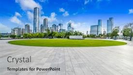  Presentation with ho chi minh city - Amazing slides having square-and-building-in-city backdrop and a light gray colored foreground