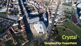  Presentation with square - Cool new slide deck with square and house of music backdrop and a tawny brown colored foreground