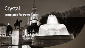  Presentation with square - Beautiful PPT theme featuring square at night with fountain backdrop and a dark gray colored foreground