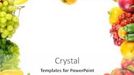  Presentation with fresh fruits vegetables - Slide deck consisting of square-background-of-fresh-vegetables background and a white colored foreground