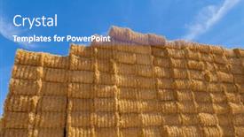  Presentation with straw - Presentation theme enhanced with square-bales-of-straw background and a teal colored foreground