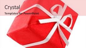  Presentation with an open gift box - Slides enhanced with square boxes - dancing gift box background and a  colored foreground