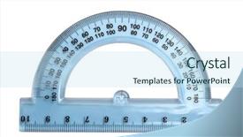  Presentation with white and navy blue - Amazing presentation theme having square circle triangle - blue rulers isolated on white backdrop and a sky blue colored foreground