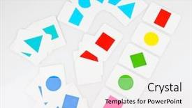  Presentation with geometric shapes - Cool new slides with square circle triangle - educational cards with color geometric backdrop and a white colored foreground