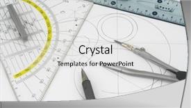  Presentation with square - Presentation theme having square circle triangle - geometric drawings and drawing instruments background and a light gray colored foreground