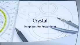  Presentation with triangle - Presentation theme with square circle triangle - geometric drawings and drawing instruments background and a sky blue colored foreground