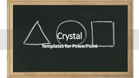  Presentation with triangle - Cool new presentation theme with square circle triangle - isolated blackboard with symbols backdrop and a dark gray colored foreground