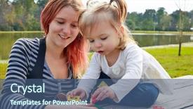  Presentation with triangle - Cool new slides with square circle triangle - mother and daughter playing backdrop and a  colored foreground