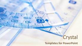  Presentation with plastic - Presentation having square circle triangle - plastic rulers on the white background and a cream colored foreground