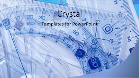  Presentation with plastic pellet - Beautiful presentation design featuring square circle triangle - plastic rulers backdrop and a light blue colored foreground