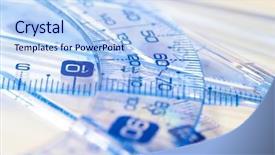  Presentation with plastic - Cool new slide set with square circle triangle - plastic rulers backdrop and a light blue colored foreground
